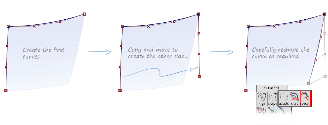 Copying curves to match the parameterisation Copying curves to match the parameterisation